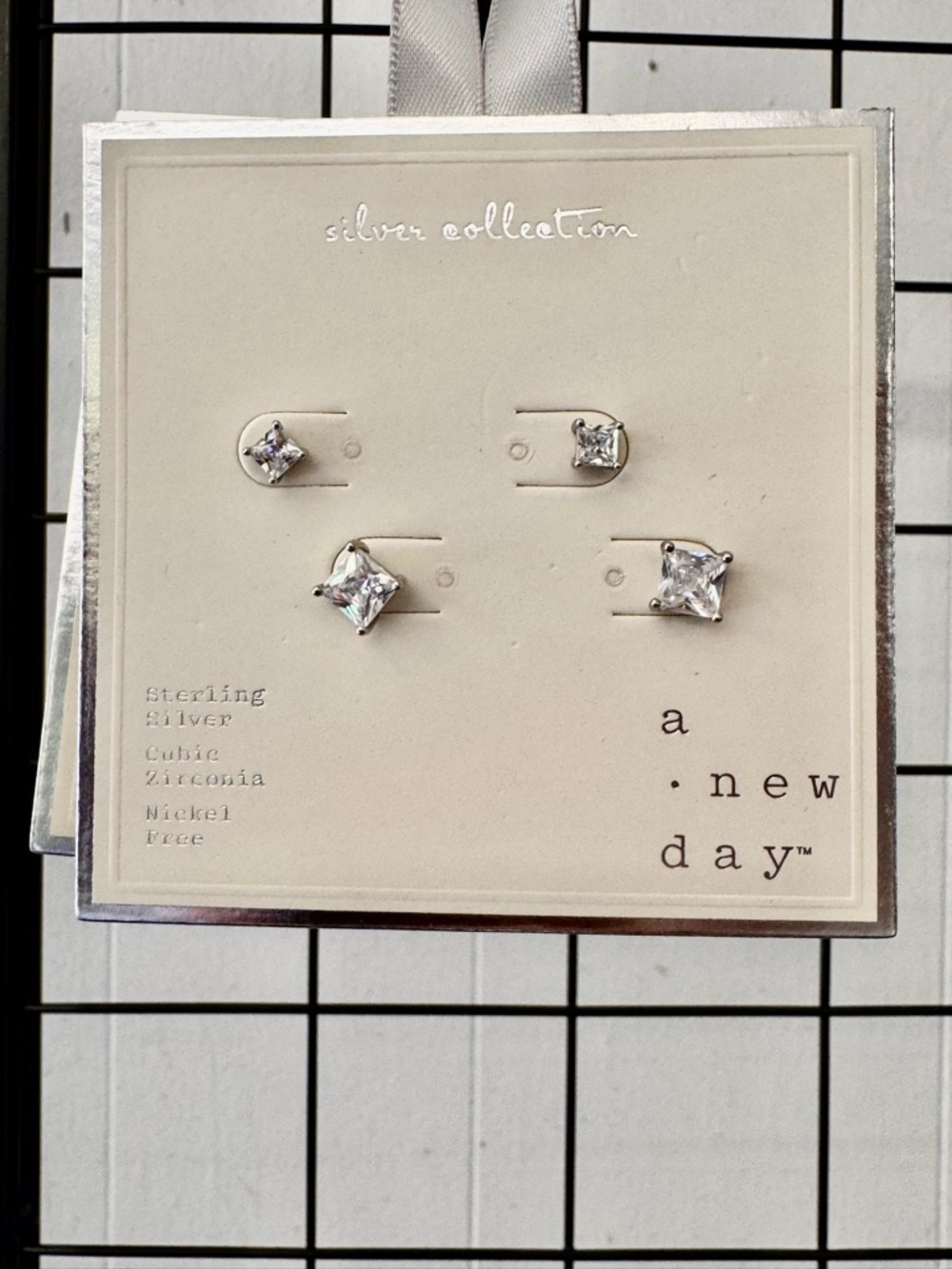 a new day Silver Cubic Zirconia Stud Earring Set - Clear